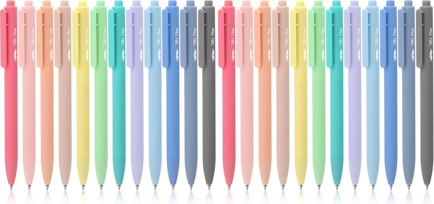Mr. Pen- Retractable Gel Pens, 12 Pack, Colorful Ink, Fine Point 0.7mm, Fast Dry, Smooth Writing, Cute Pens for Drawing, Writing Planner and School Supplies