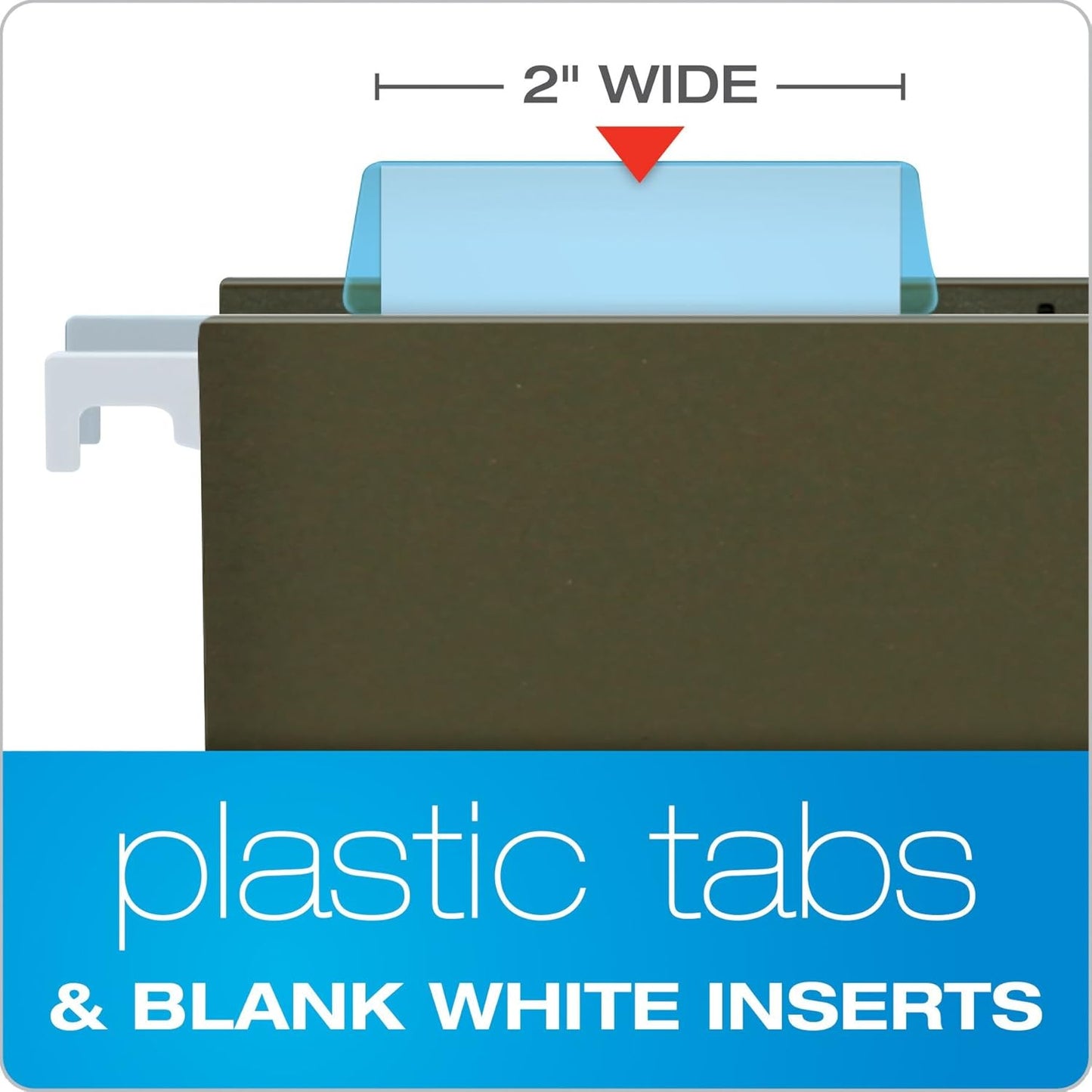 Pendaflex Hanging Folder Tabs, 2", Clear Yellow, 25 Tabs and Inserts per Pack (42 YEL)