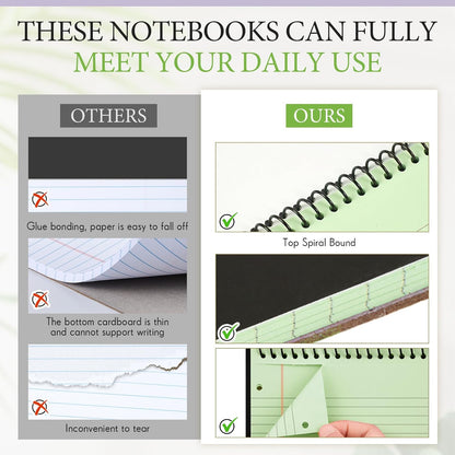 MotiMind 10 Pack 8.5" x 11" Top Spiral Notebook with 3 Hole Punched Morandi Colors Legal Pads College Ruled Notepad 50 Sheets Hard Cardboard Paper Wirebound Notepad for Office School Business