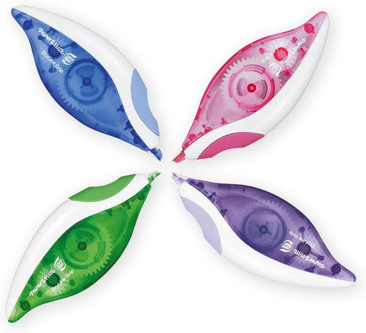Paper Mate Liquid Paper DryLine Grip Correction Tape | Assorted Colours | Box of 12
