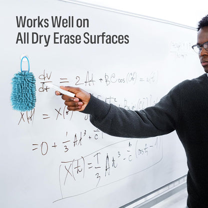 loukin Shag Dry Erase Eraser (3.4 Fl Oz Whiteboard Cleaner Included), Whiteboard Eraser with Suction Cup, Microfiber, Washable, for Classroom, Home and Office Use, Grey