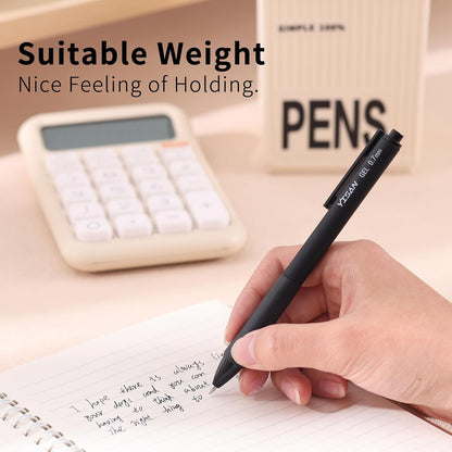 YISAN Colored Gel Pens,12 Pcs 0.7mm Fine Point Retractable Pens with Quick-Dry Ink - Smooth Writing for Journaling,Note Taking,Roller Ball Point,71082