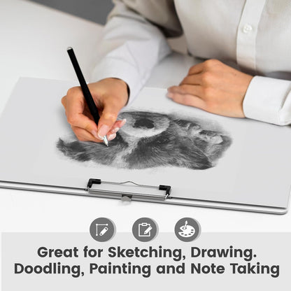 Extra Large 11x17 Clipboards, Plastic Black Drawing Boards, Horizontal Clip Board, Landscape Layout. Suitable for Watercolor, Sketching, Painting. Art & Drafting Supply