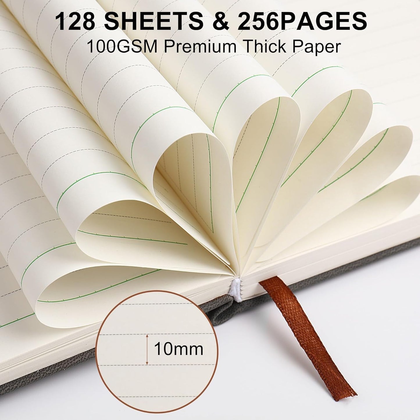 Hardcover Lined Notebook Journal for Women & Men,256 Pages 5.7 x 8.3 inches,A5 Ruled Notebooks Magnetic Closure Leather Journal,Daily for Work,Meeting,Travel,Writing,School and Note Taking (Gray)
