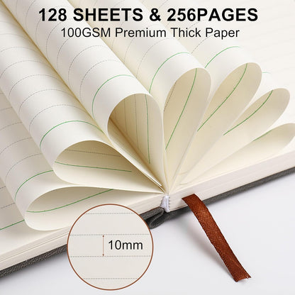 Hardcover Lined Notebook Journal for Women & Men,256 Pages 5.7 x 8.3 inches,A5 Ruled Notebooks Magnetic Closure Leather Journal,Daily for Work,Meeting,Travel,Writing,School and Note Taking (Gray)