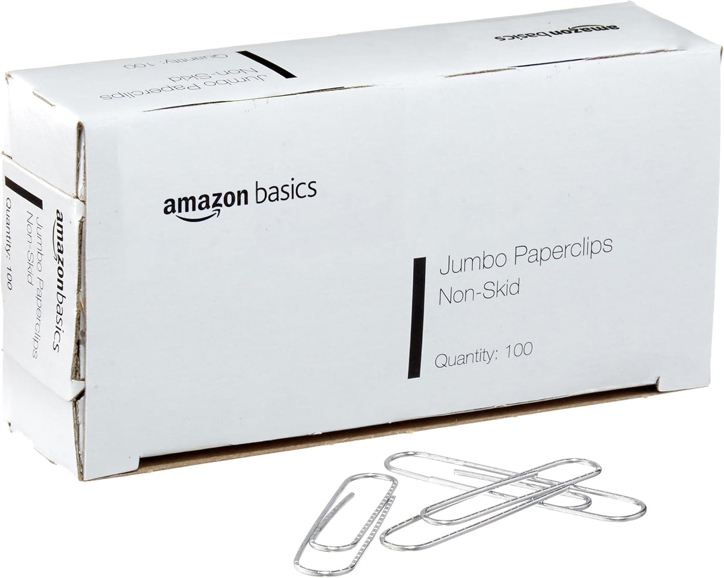 Amazon Basics No. 1 Paper Clips, Smooth, 1000 Count (10 Pack of 100), Silver