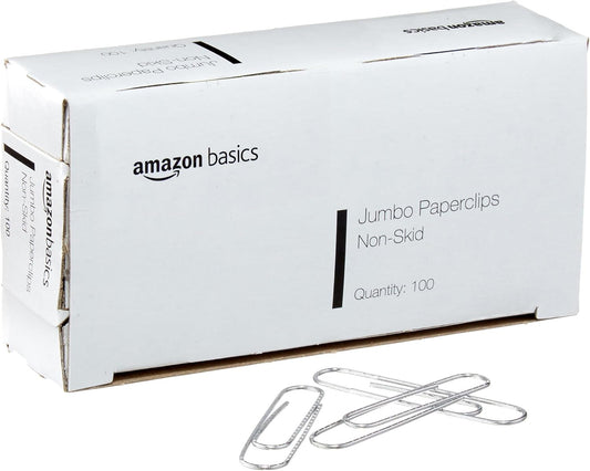 Amazon Basics No. 1 Paper Clips, Smooth, 1000 Count (10 Pack of 100), Silver