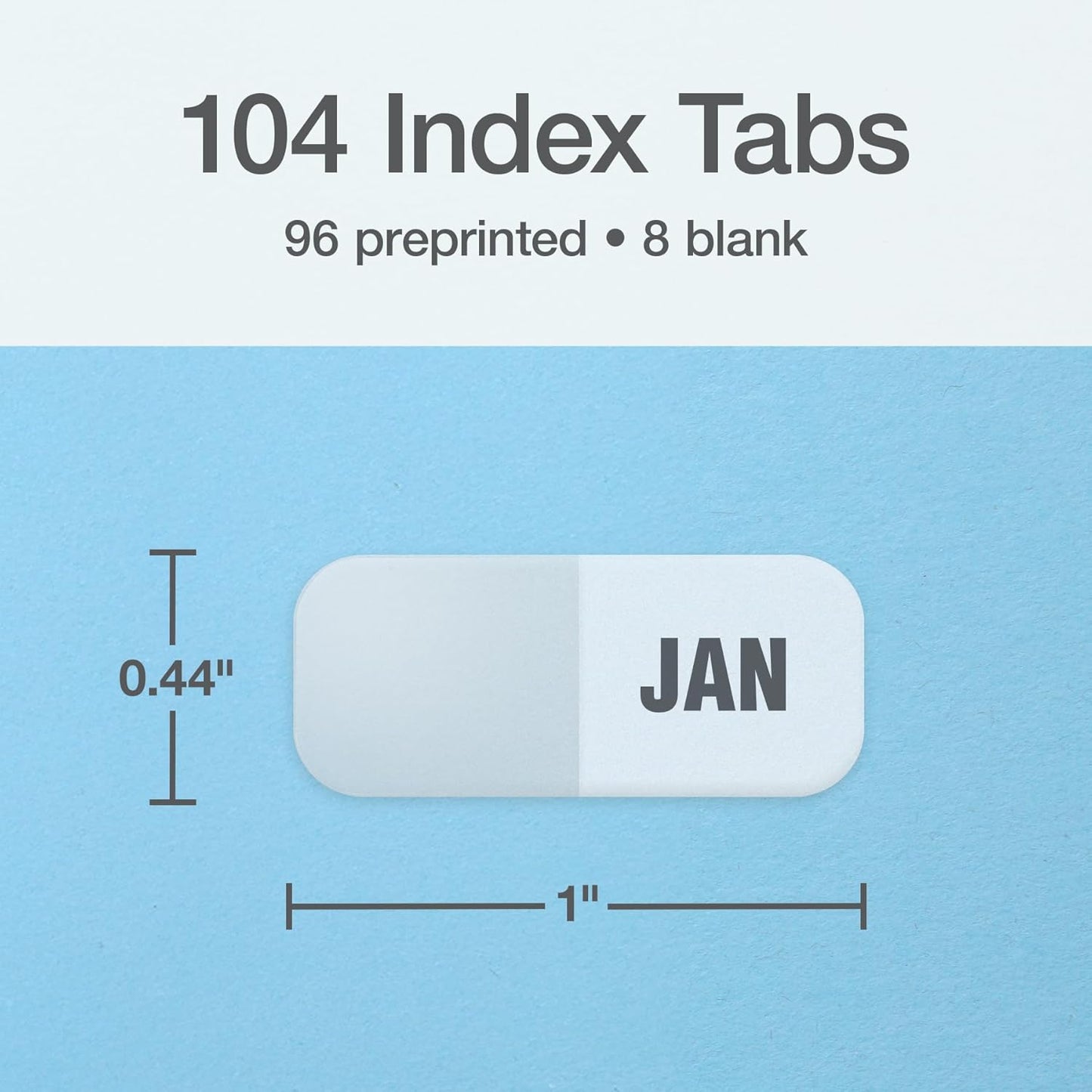 Redi-Tag Daily Adhesive Tabs, Preprinted Daily Tab, 12 Sets of 1-31 plus withBonus Blank Tabs, 7/17" x 1", Durable and Customizable Labels with Permanent Adhesive for Planners & Files, White (1006548)
