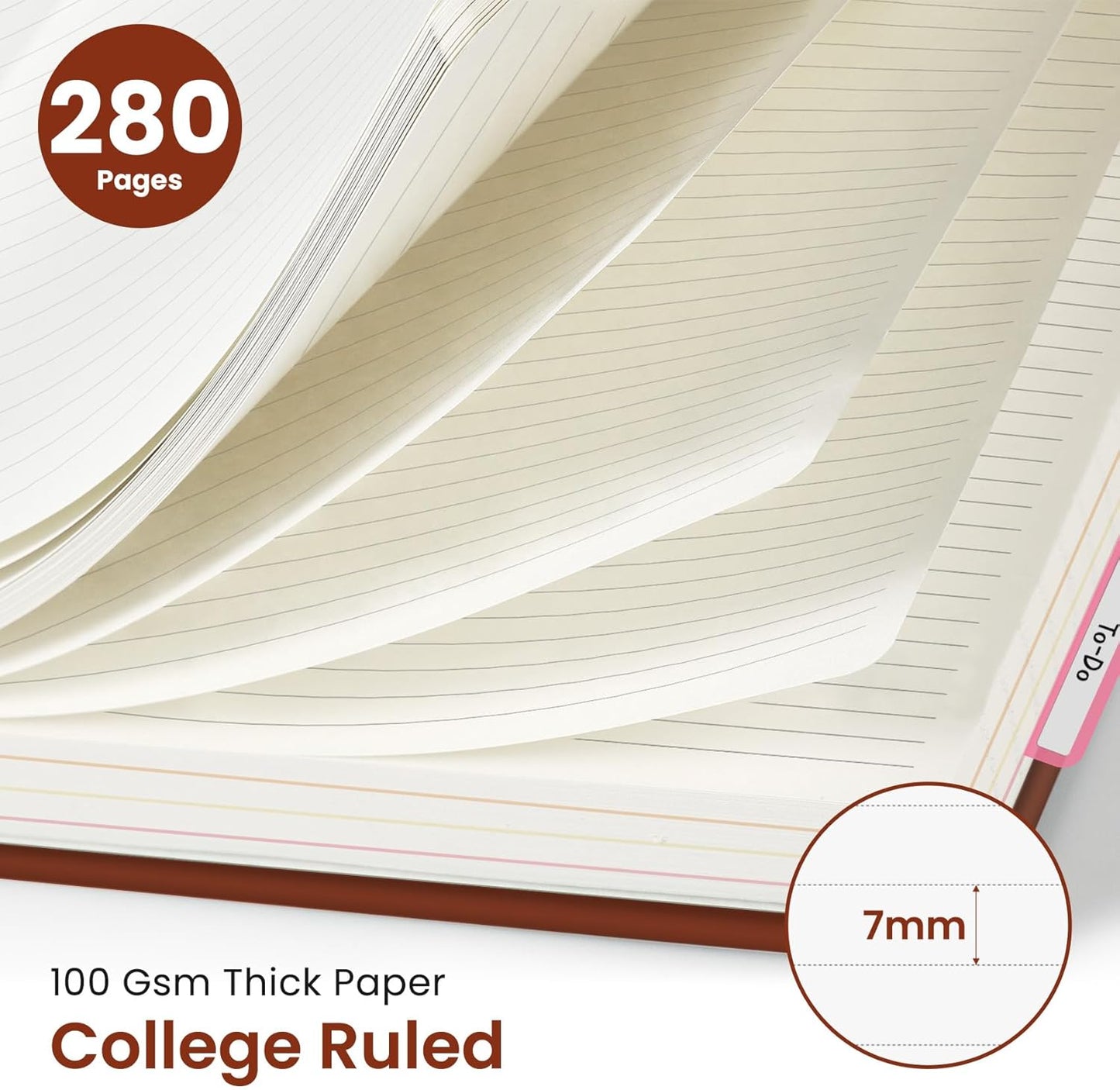 Hardcover Spiral Journal Notebooks for Work With Removable Dividers & Tabs, 8.5"x11" 5 Subject Notebook for Note Taking & Organizer, A4 College Ruled Lined Journal for Women & Writing, Aquamarine, 280 Pages
