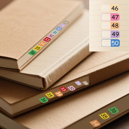 Number Index Labels Multicolor Alphabet Tabs 1-50 Tab Dividers Stickers for 3 Ring Binders Notebook Classify Files Contents Page Address Book Folder (1-50)
