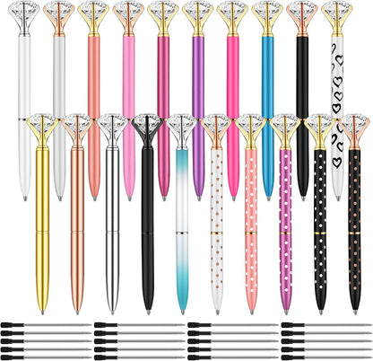 PASISIBICK 3.2 in Black Ink Ballpoint Pen Refills for Metal Diamond Pen(Pack of 20)