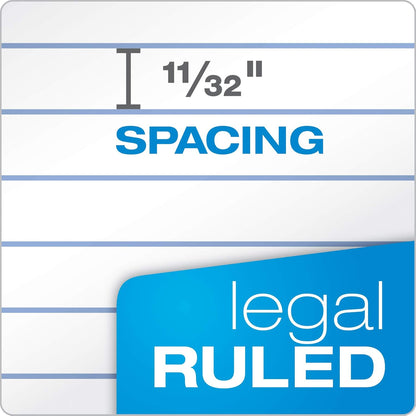 TOPS The Legal Pad, 8-1/2 x 11-3/4 Inches, Perforated, White, Legal/Wide Rule, 50 Sheets per Writing Pad, 3 Pads per Pack (75337)