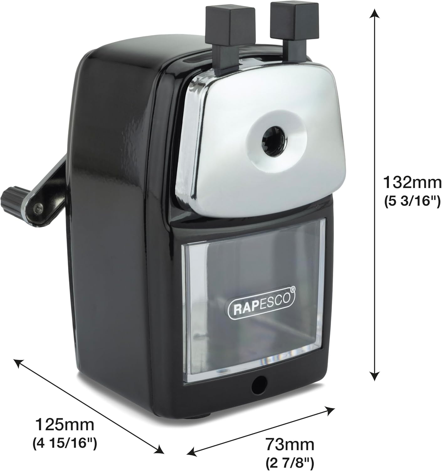 Rapesco 64 Desk Top Pencil Sharpener, Black (R64000B2)