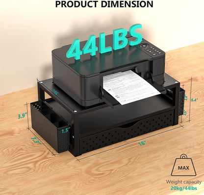 WALI Computer Monitor Stand for Desk, Adjustable Laptop Riser, Desk Monitor Stand Underneath Storage for Office, School Supplies (PTT001-B), 1 Pack, Black
