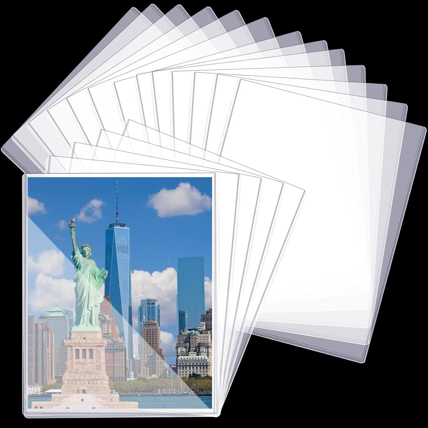 8 1/2" x 11" Rigid Print Protectors Clear Sheet Protectors Hard Plastic Paper Page Magazine Protectors for Collectors Rigid Top Loaders Document Holder Birth Certificate Protector (8)