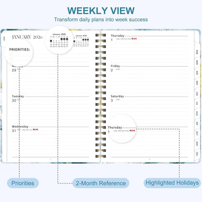 Planner 2026-2027, Weekly and Monthly Academic Year Calendar Planner, July 2026 - June 2027, Daily Agenda Book for Office School Supplies, A5(6.3'' x 8.5'')