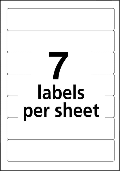 Avery File Folder Labels on 4" x 6" Sheets, Easy Peel, White/Red, Print & Handwrite, 2/3" x 3-7/16", 252 Labels (5201)