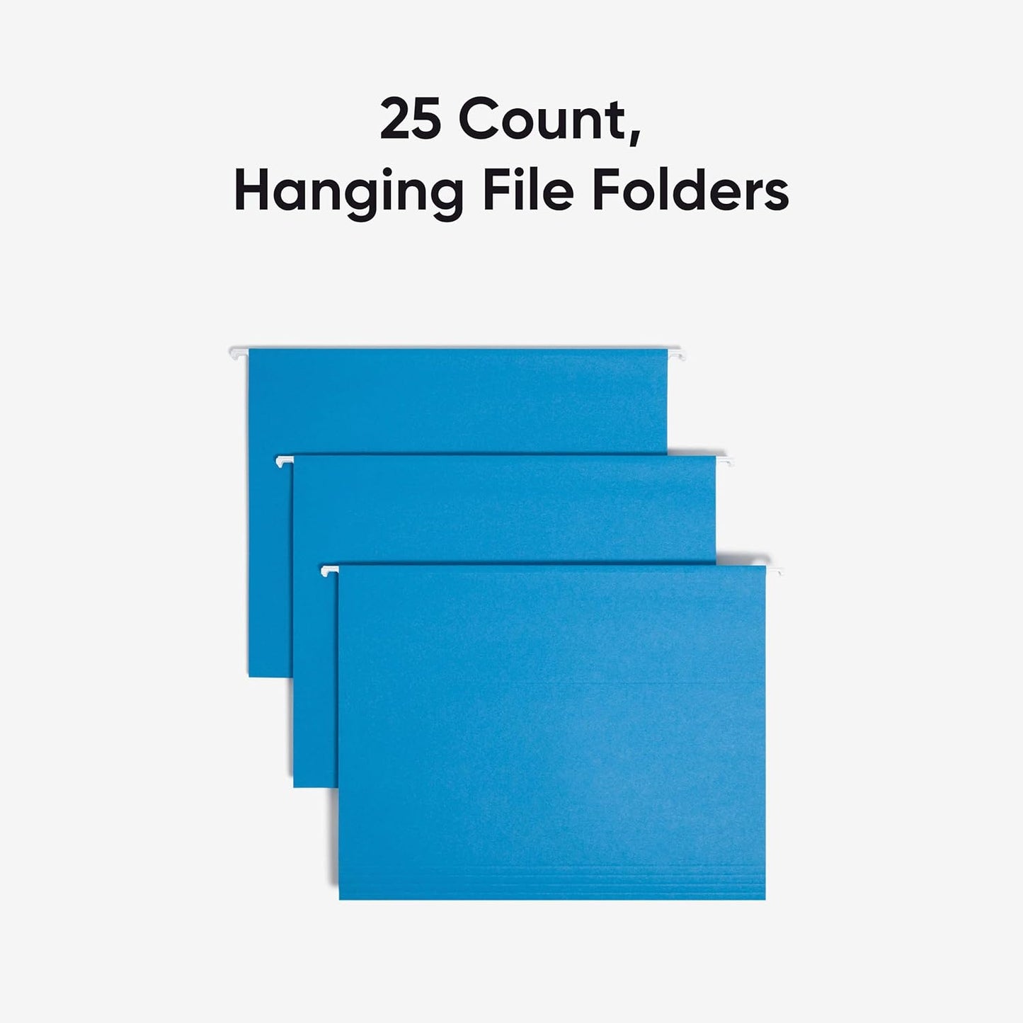 Smead Standard Hanging File Folders, 25 Count, Assorted Primaries, 1/5-Cut Adjustable Tabs, Letter Size (64059)
