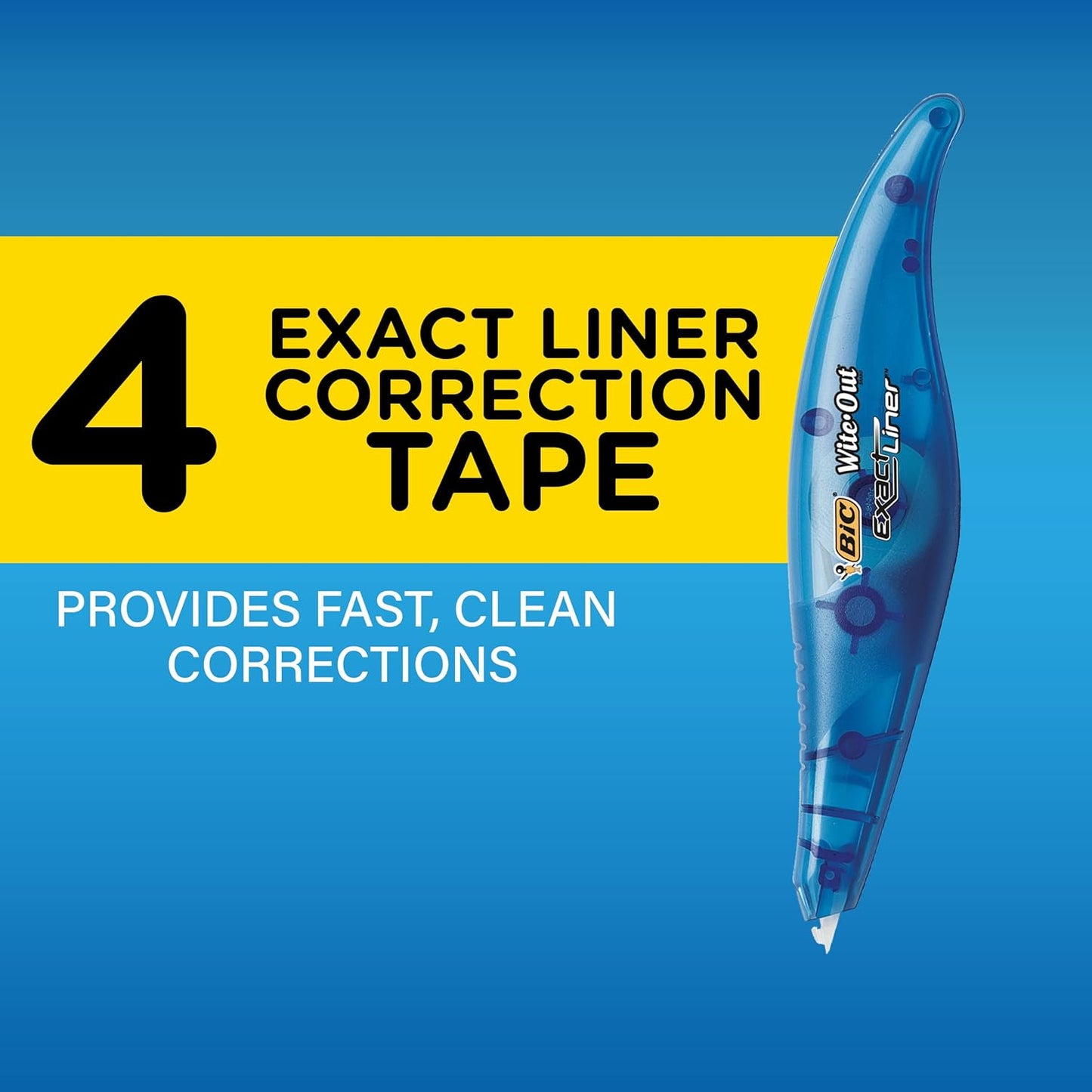 BIC Wite-Out Mini Correction Tape, White, No Dry Time, Long Lasting, 12-Count