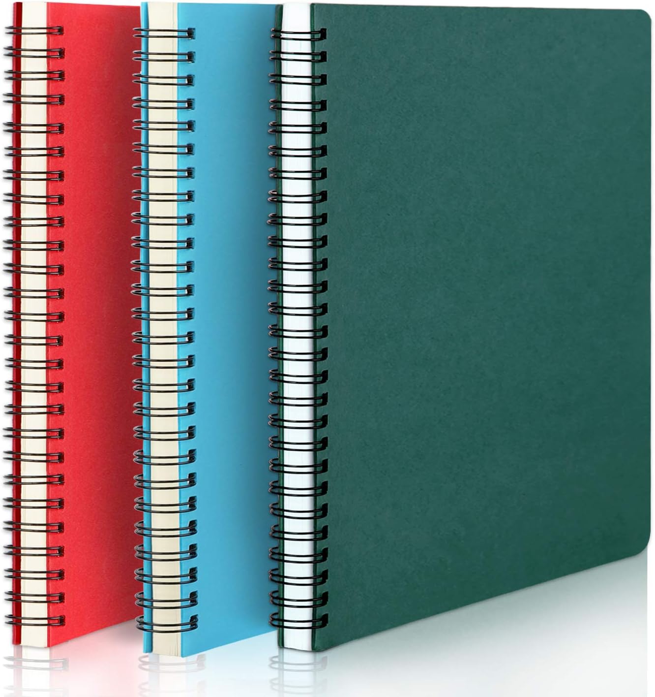 EUSOAR Spiral Lined Notebook, A5 3packs 5.5"X8.3" 120 Pages Lined Travel Notebooks Journal, Memo Notepad Sketchbook, Students College Office Business Diary Ruled Spiral Book Journal-3Colors Covers