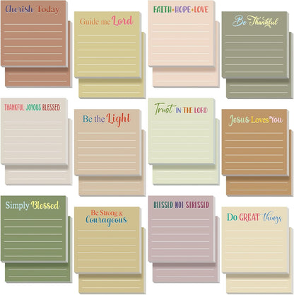 Yinder 48 Pcs Inspirational Sticky Notes Cute Motivational Sticky Notes Pad End of Year Employee Appreciation Gifts Bulk for Teacher Nurse Coworkers Office Supplies 3 x 3'' (Thank You,Dark Color)