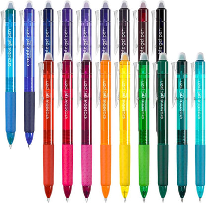 Vanstek 15 Colors Retractable Erasable Gel Pens Clicker, Fine Point(0.7), Make Mistakes Disappear, Premium Comfort Grip for Drawing Writing Planner and School Supplies