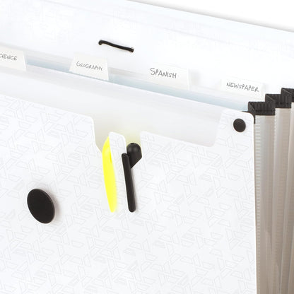 Five Star Expanding File Organizer, 6-Pocket Accordian File Organizer, Bungee Closure, Holds 8-1/2" x 11" Paper, Black (72391)