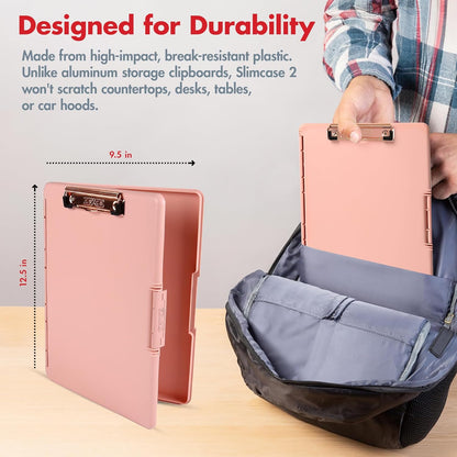 Dexas Slimcase 2 Plastic Clipboard with Storage and Side Opening, Black, Office Supplies Clipboards to Organize, Carry and Store, A4 Holder, Style and Functionality Nursing Clipboards