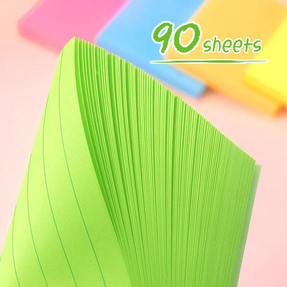 Lined Sticky Notes 3x3 Sticky Notes with Lines Self-Stick Notes Bright Color 4 Pads 90 Sheets/Pad (Pastel)