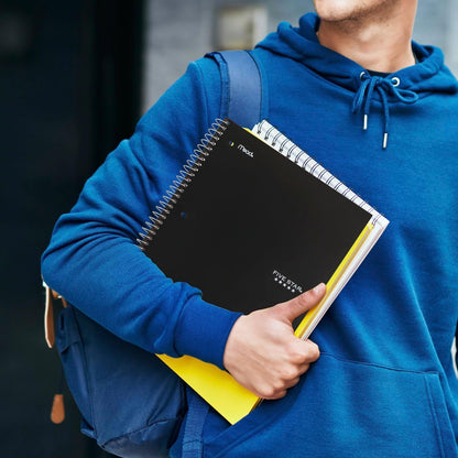 Five Star Spiral Notebook + Study App, 3 Subject, Wide Ruled Paper, 8" x 10-1/2", 150 Sheets, Fights Ink Bleed, Water Resistant Cover, Harvest Yellow (73463)