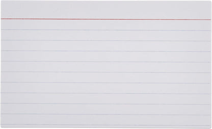 Amazon Basics Ruled Lined Index Cards for Study, Notes and Recipes, White, 3" x 5", 1,000 Count (10 Pack of 100)