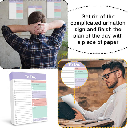 Spakon 300 Sheets Daily to Do List Notepad Notebook Library Card to Do Planner Checklist Memo Writing Pad Schedule Reminder Office Homework Planner for Task, 6" x 8(Retro,Beige)