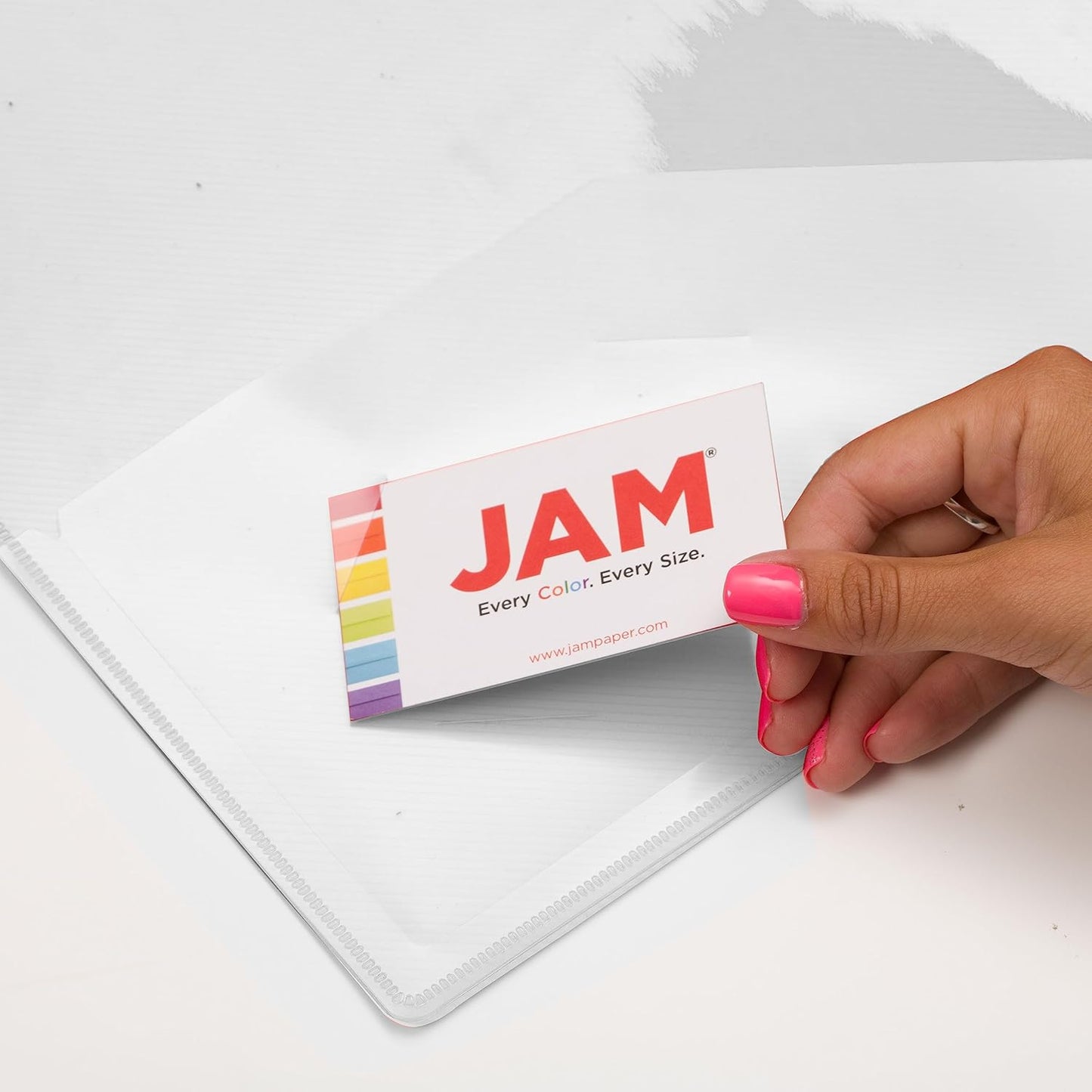 JAM PAPER Plastic 0.75 inch Binder - Clear 3 Ring Binder - Sold Individually