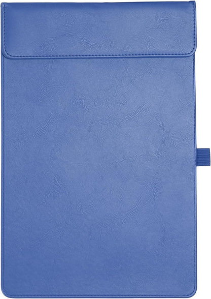 PATIKIL A4 Letter Size PU Leather Clipboard, 9.5"x13.5" Business Magnetic Padfolio with Pen Holder Organizer Office Folder Writing Board Style 2, Black