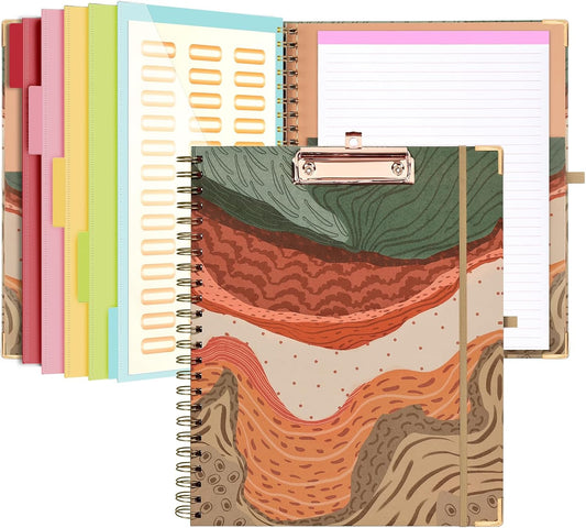 Clipboard with Storage Cute Clipboards Folder with 10 Pockets and Refillable Lined Notepad for Paper Size 8.5" x 11" for Teacher School Office EYROZILL - Road, CLBT4322TPS710PLX