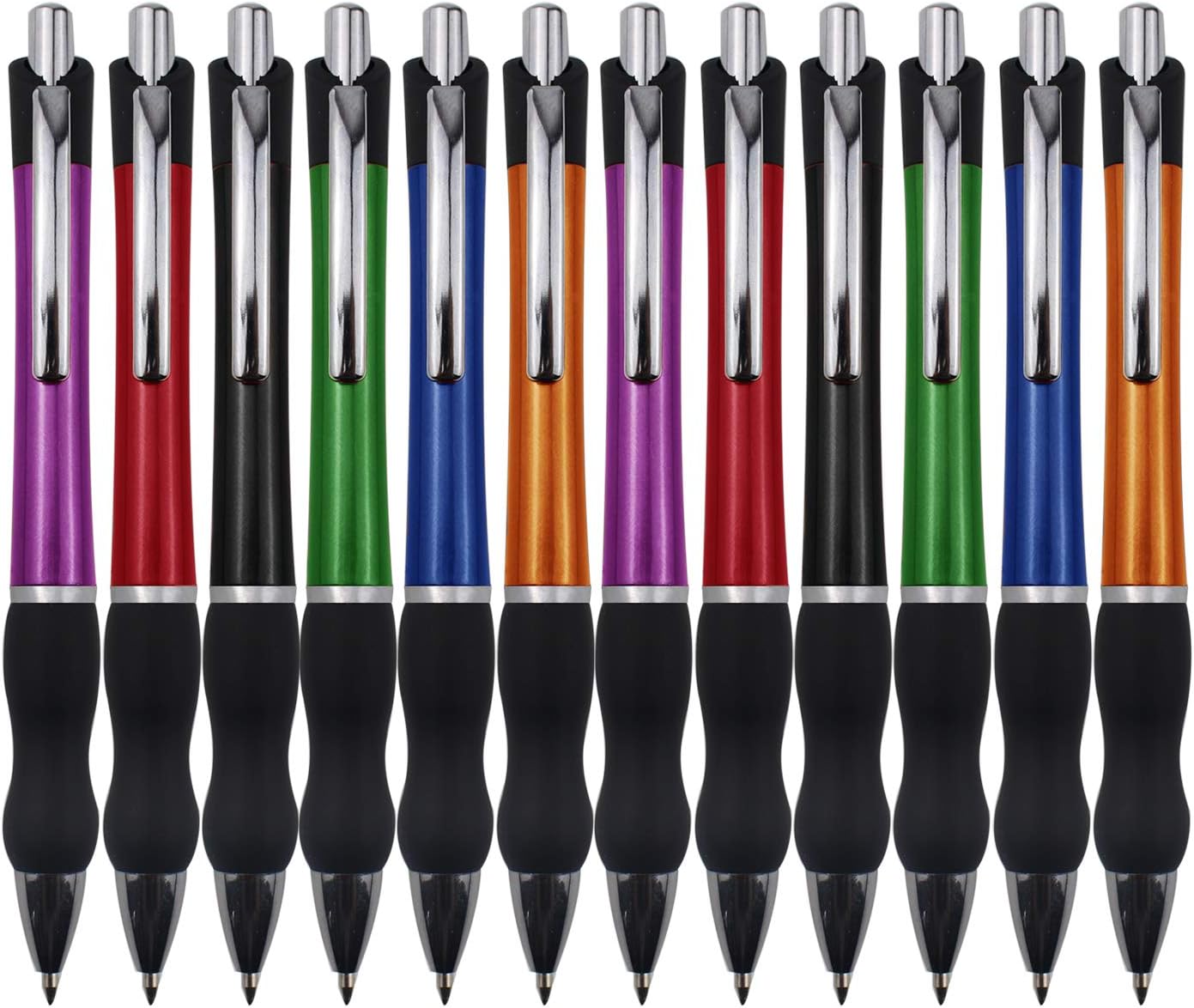 MiSiBao Retractable Ballpoint Pens Black Ink 1mm Medium Point Work Pen Smooth Writing for Men Women Office Business(12 count+4refills)