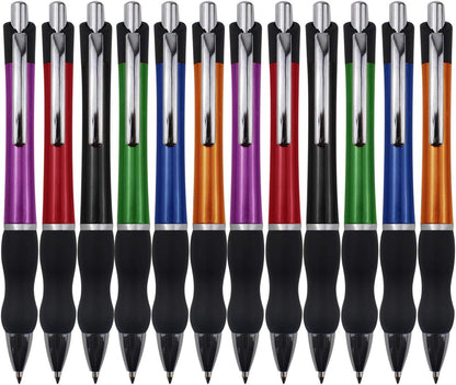 MiSiBao Retractable Ballpoint Pens Black Ink 1mm Medium Point Work Pen Smooth Writing for Men Women Office Business(12 count+4refills)