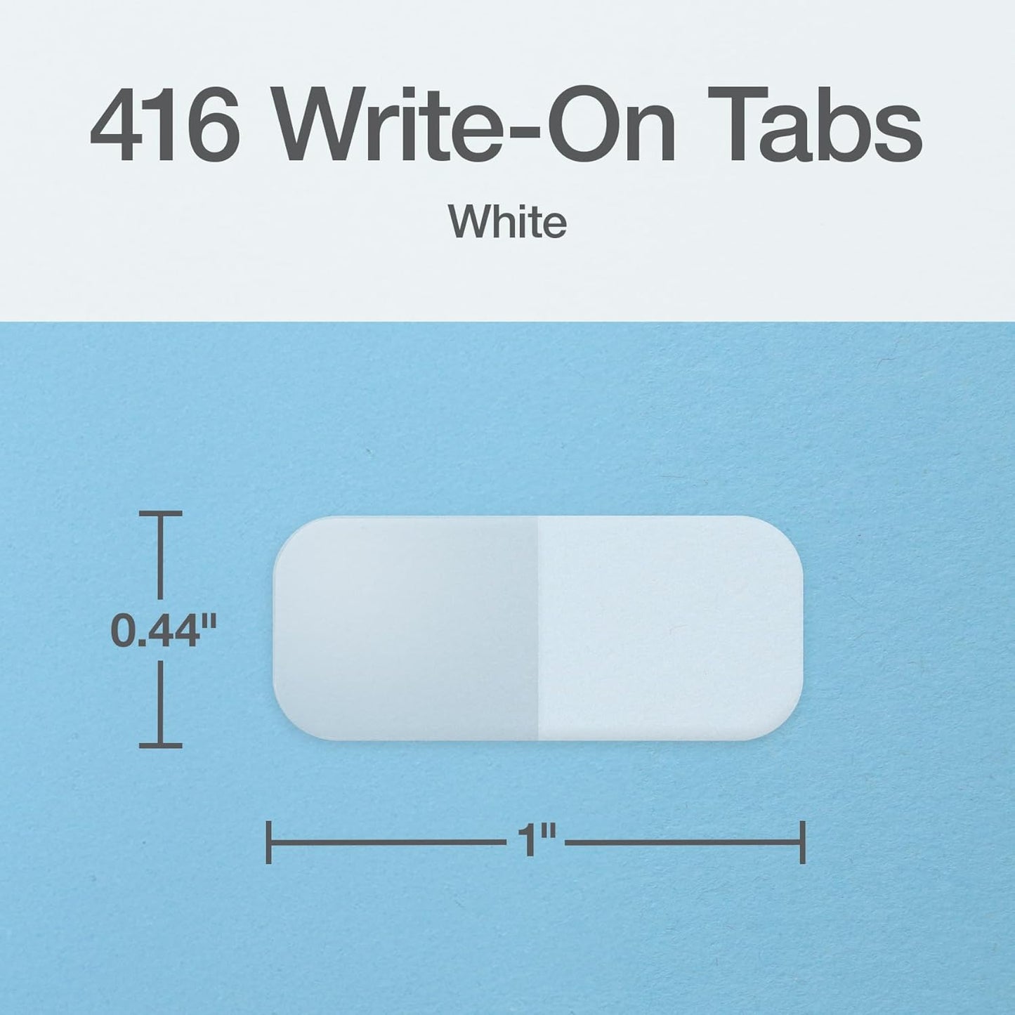 Redi-Tag, RTG31010, Permanent Stick Write-On Index Tabs, 416 / Pack, White, (Pack of 1)