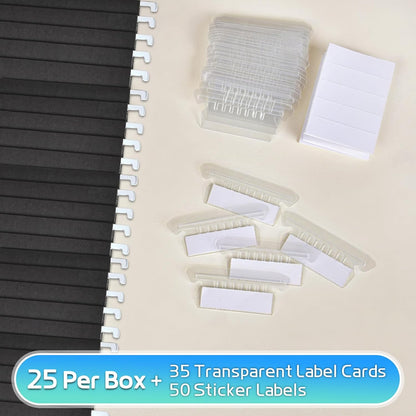 25-Pack Green Hanging File Folders, Letter Size (8.5" x 11") with 1/5-Cut Tabs,Includes 35 Transparent Label Cards & 50 Sticker Labels for Home & Office Organization