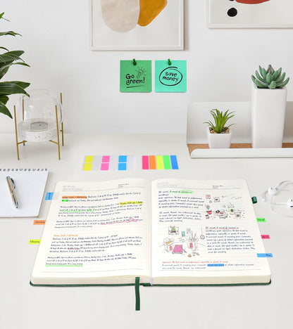 Lined Journal Notebook -365 Pages A5 Thick Journals for Writing Ruled Notebook, Hardcover Leather Journal for Women Men Daily Journal Notebook for Work, Note Taking, 100Gsm Lined Paper( 5.75'' X 8.38'' Green)
