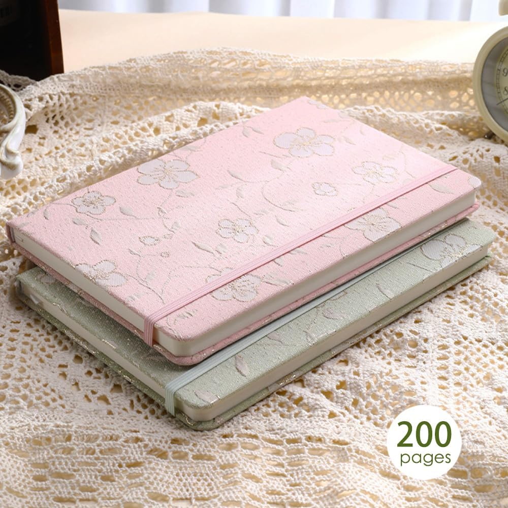 ipoul Flower Notebook, A5, 6x8, Hardcover, Lay Flat, Lined Paper, Journal for Women, Writing Notebook, Pretty, Hibiscus, Pink, Birthday Gifts for Women, Wedding Shower Gifts, Mothers Day Gift
