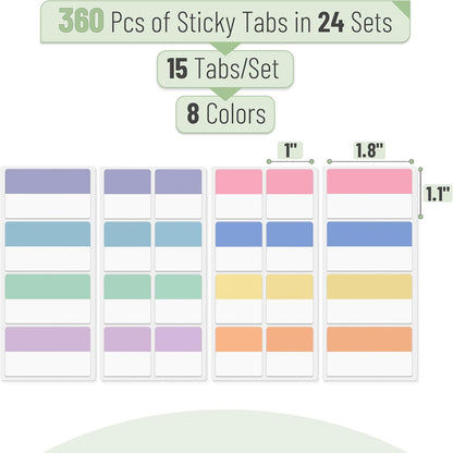 Mr. Pen- Sticky Index Tabs, 240 Pcs, Vibrant Sticky Tabs for Notebooks, Page Markers, Page Tabs for Binders, Page Tabs Sticky Tabs for Books, Notebook Tabs, Book Sticky Tabs for Notebooks