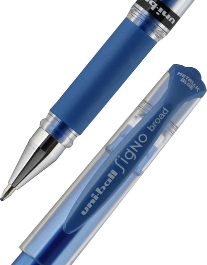 uniball Signo Gel Impact Pens, Bold Point (1.0mm), Metallic Pink Ink, 6 Pens