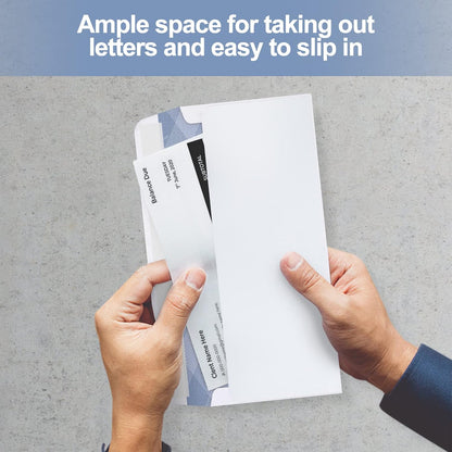 500#10 Double Window Security Envelopes, PANDRI NO.10 Self-Seal Window Envelopes Designed for QuickBooks Invoices, Business Statements & Documents - Number 10 Size 4 1/8 Inch X 9 1/2 Inch - 24 LB
