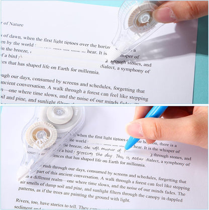 AmazingSpark 100 Pcs White Correction Tape Bulk, 39.4 Ft, Tear-resistant Easy to Use Applicator for Instant Corrections for School Office Note Taking Journal (Tape Width 0.2 in, Clear)