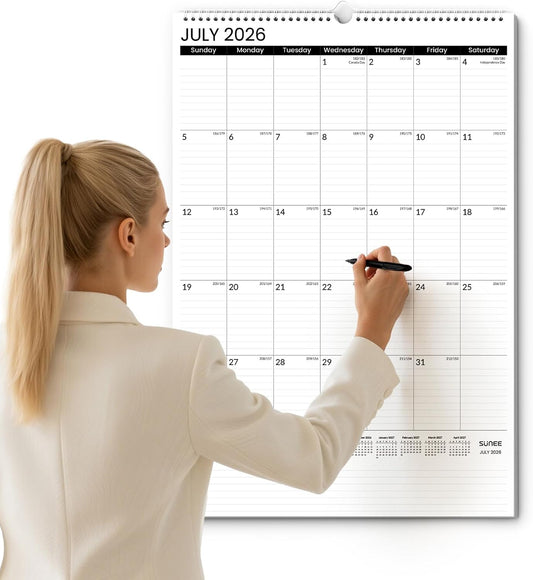 SUNEE 2026 Wall Calendar Large 22.75"x15.5", 21 Month Calendar (Ends December 2027), Vertical Extra Large, Seasons Color