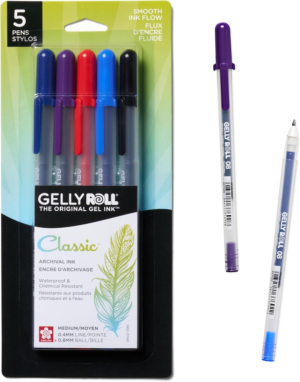 SAKURA Gelly Roll Classic, Medium Pt, Multicolor, 10 PK 37460