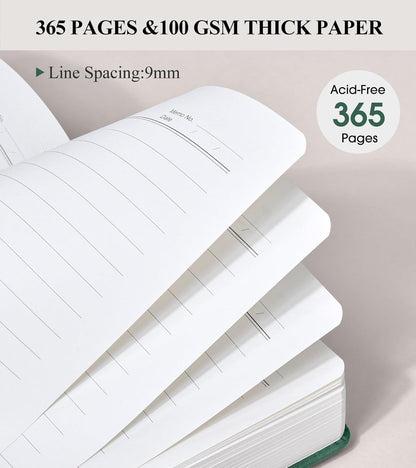 PAIBAS A5 Leather Journal Notebook, 365 Pages Thick Hardcover Lined Journal for Men & Women, Medium 5.9" x 8.4" College Ruled Notebooks for Work, School, Travel, Business,Note Taking,Writing Diary