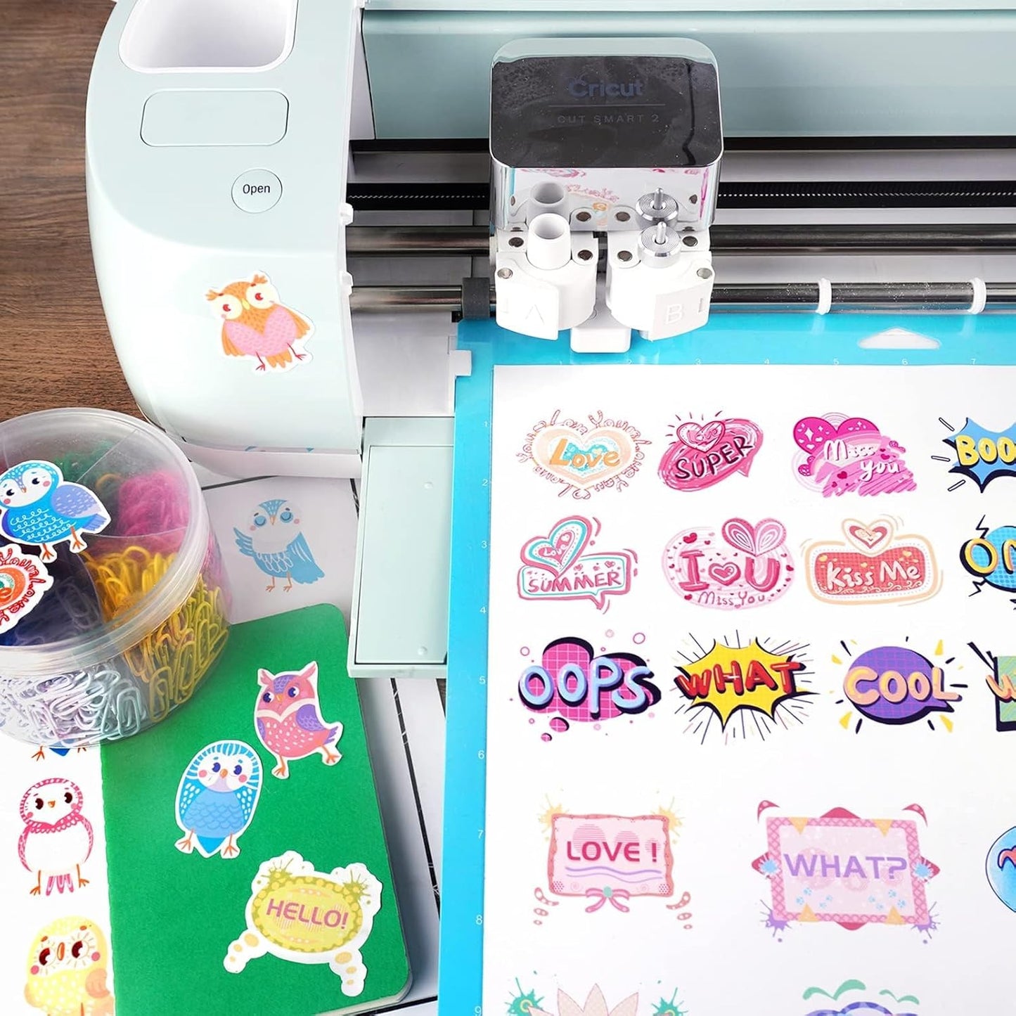 Lzerking Glossy Printable Vinyl Sticker Paper for Printer - 100 Sheets White Quick-Drying Waterproof, for Inkjet & Laser Printers, Compatible with Cricut for Small Business DIY Crafts 8.5x11in