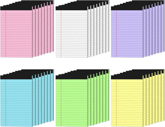12 Pack Note Pads 8.5 x 11 White Legal Pads 8.5 x 11 Wide Ruled Lined Writing Pads Legal Notepads Legal Ruled White Lined Paper Pads 8.5 x 11 Inch 30 Sheets Per Writing Pad for School, Office, Home
